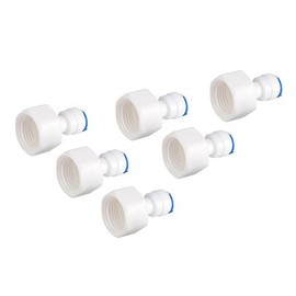 Pack of 6 Quick Connector for Water Filter 1/4 Hose AD to 1/2 Socket Quick Coupling Water Filter Fitting Reverse Osmosis for Fridge Hose, Water Hose