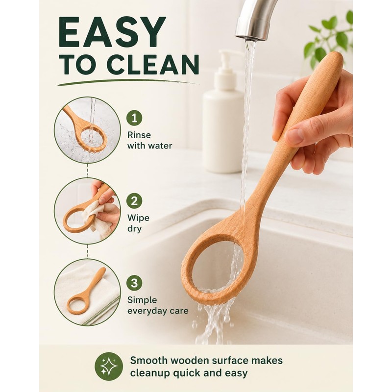 TooWoom Danish Dough Whisk, Wooden Handle Bread Whisk for Sourdough