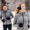 Red Adjustable Ear Warmers Men Women Solid Polar Fleece Folding