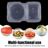 DONGKER Double Compartment Condiment Container,10/20 PCS Square & Round Travel