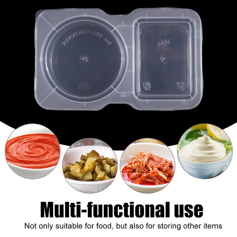 DONGKER Double Compartment Condiment Container,10/20 PCS Square & Round Travel