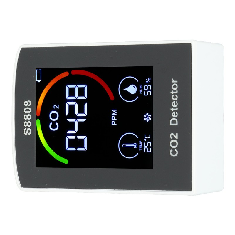 CO2 Detector with Display Screen ABS Battery USB Charging Multi