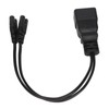 Dual IEC320 C7 to C20 Cord Universal Y Power Splitter