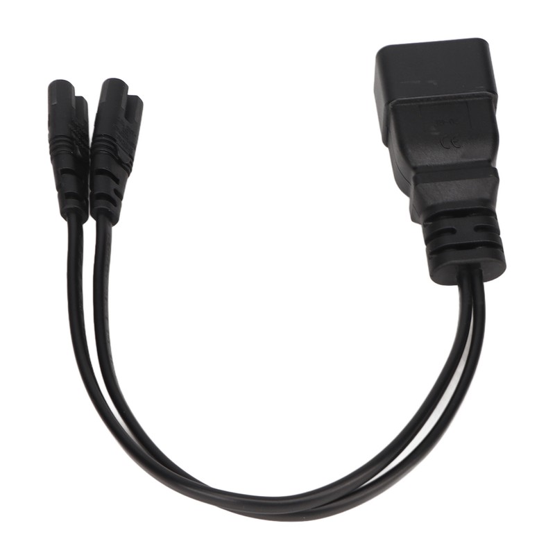 Dual IEC320 C7 to C20 Cord Universal Y Power Splitter