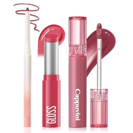 KIMUSE Juego de 3 labios combinados, kit de labios coreanos de 3 pasos, impermeable, de larga duración, acabado satinado, fórmula ligera no pegajosa p