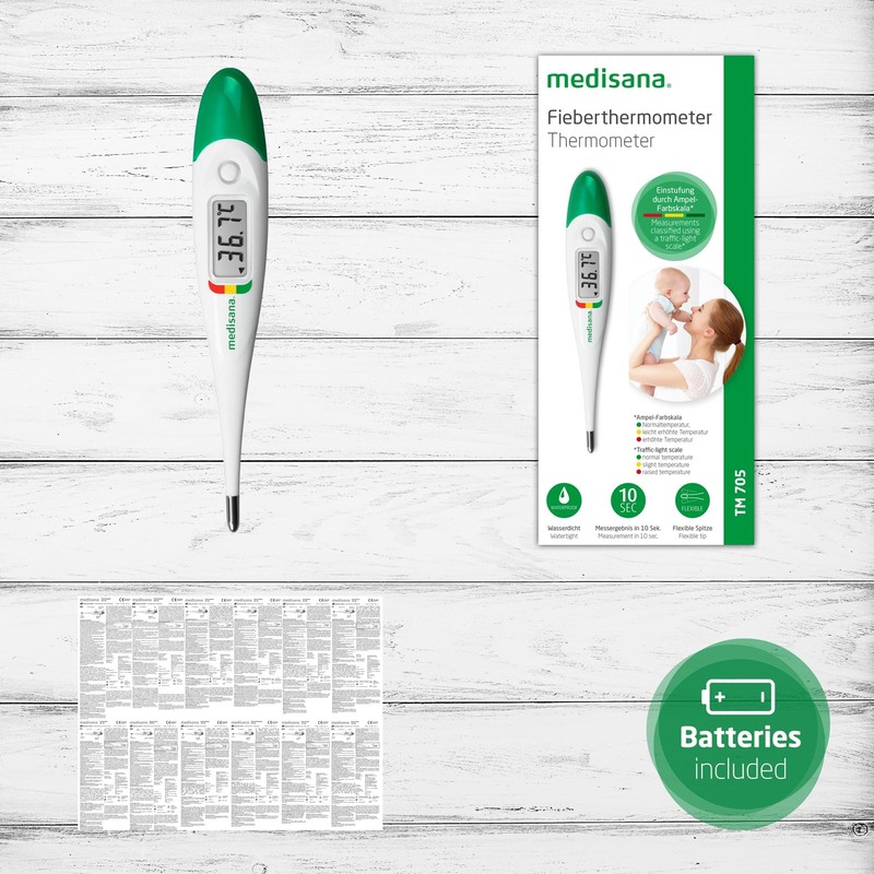 medisana TM 705 Digital Fever Thermometer, Thermometer with Fever Alarm,