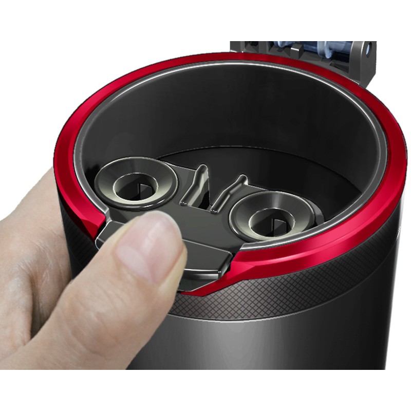 星光産業(EXEA) 車内用品 灰皿 (エクセア) ソーラーリングアッシュ ブラック ED-183 ドリンクホルダー型 LED付き