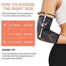 SSKHE Elbow Support for Men Women, 2 Pack Compression Arm Supports Sleeves Breathable Elbow Support for Tendonitis, Golfers Elbow, Tennis Elbow, Arthritis, Basketball, Weightlifting, Gym