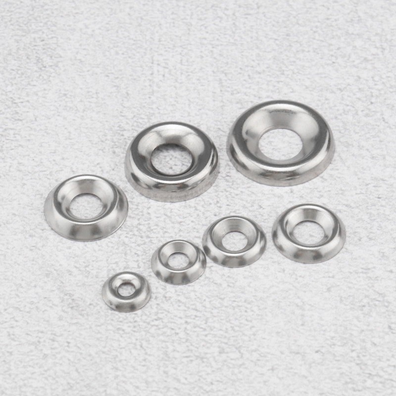 VGOL 170pcs Stainless Steel Cup Countersunk Washers #4#6#8#10#12#14#16 Cup Washer