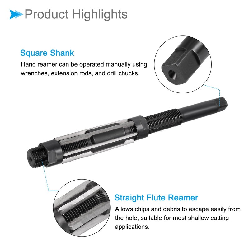 CoCud Hand Reamer, 21-23mm Cutting Diameter 6 Flutes, High Speed