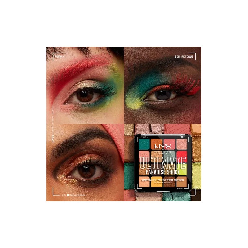 NYX Ultimate Paradise Shock paleta de sombras de 16 tonos