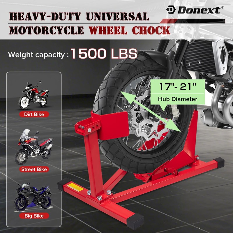Donext Motorcycle Front Tire Chock, Adjustable Motorcycle Wheel Chock, 1500