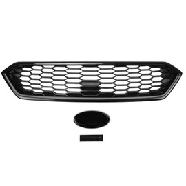 IKON MOTORSPORTS Front Upper Grille, Compatible with 2018-2021 Subaru WRX STI & WRX, JDM Style Gloss Black ABS Plastic Replacement Front Bumper Hood Grill 1PC