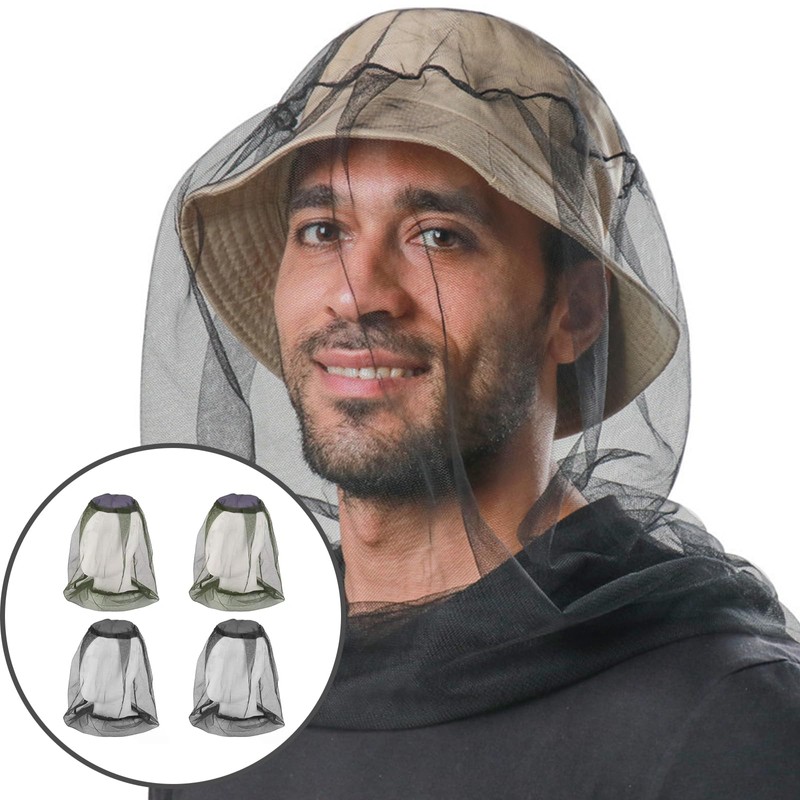 Zodaqian 4 Pack Mosquito Net Head Cover, Lightweight Fly Nets