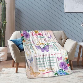 June Birthday Blanket 60"x 50", June Birthday Gifts for Women, Birthday Gifts for Women Born in June, Queens are Born in June, June Birthday Gifts for Her, Woman, Mom, Grandma, Sister, Best Friend