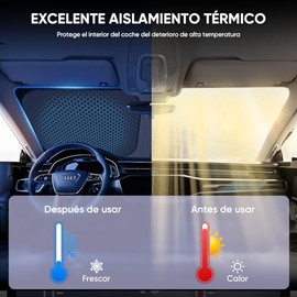 AI-PIKA Parasoles de Coche,Parasol para Parabrisas de Coche,Parasol Plegable para Parabrisas de Auto,Que Bloquea Rayos Solares UV y Rayos Solares,Univ