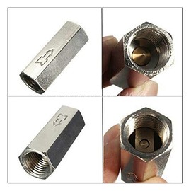 Supertool 1/4" Pneumatic One Way Air Check Valve (2PCS, Brass, Female Thread, Full Port)