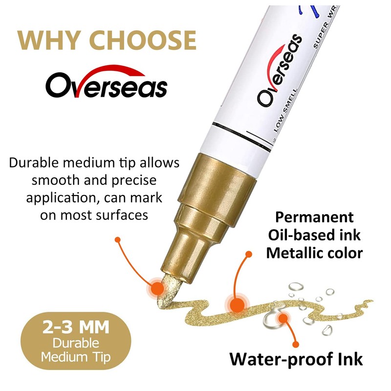 Overseas Paint Pens Paint Markers - White Permanent Markers 8