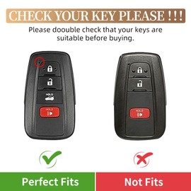Key Fob Cover with Keychain for Toyota 2018-2024 RAV4 Camry