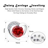 Silver Stud Earrings for Women, Stud Earrings Red Cubic Zirconia
