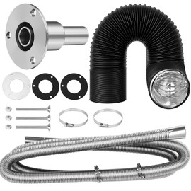 Honoson 79 25mm Universal Stainless Steel Exhaust Pipe Diesel Parking Air Heater Straight Thru Hull Exhaust Skin Fitting 24mm Tube Pipe Socket Hardware 3 Inch 16 ft Air Ducting for Car Vehicle Truck