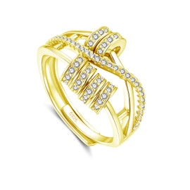 Deyanse Anxiety Rings Silber, Zirkonia Angst Ring für Damen Unisex, 925 Sterling Silber Anti Stress Ringe mit Perlen, Verstellbar Spinner Fidget Ring, Offen Einstellbar Anti-Angst Dekompressionsringe