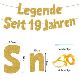 HUKUMA Legend for 19 Years, 19th Birthday Boy Girl, Funny Banner 19th Birthday, Birthday Decoration 19 Years Boy, Gifts Anniversary 19 Years