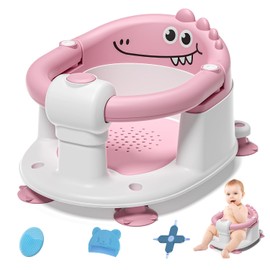 Baby Bath Seat for Babies 5 Months & Up - Non-Slip Bath Seat for Sitting Up with Baby Essentials Kit, Soft Cushion & Compact Design, Toddler Bathtub Seat