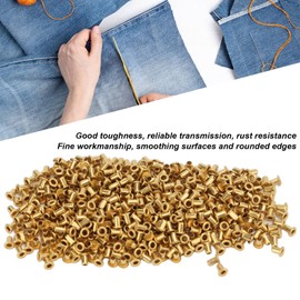 500Pcs Hollow Rivets Through Hole Copper Hollow Rivets Grommets Double Sided Circuit Board PCB Set Leather Rivets Double Cap Rivet Tubular Metal Studs Leather Craft Rivets (1.5x3x2.5mm)