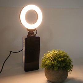 4 LED Light, Dimmable Circle Fill Lamp with Clip for YouTube Video, Makeup, Selfie, Photography, Live Streaming, 3 Light Modes & 3200‑6500K Color Temperature