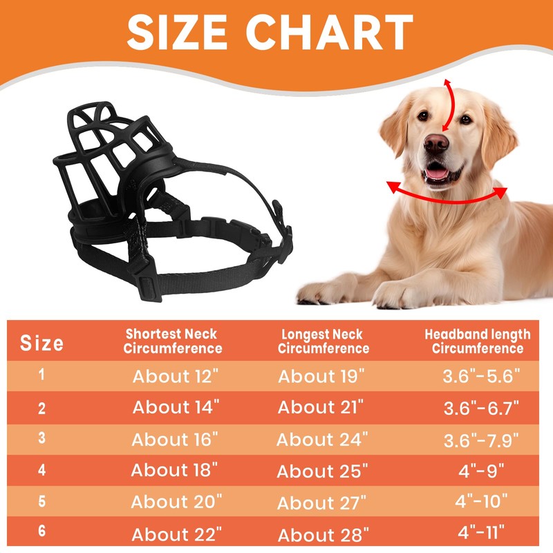 Dog Muzzle, Basket Muzzle Anti Biting Chewing, Sturdy Lightweight Muzzle
