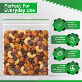 NCS35® 100 Clear Ziplock Grip Seal Bags 80mm x 80mm Transparent Resealable and Reusable Plastic Bags for Food Storage, Jewellery, Crafts, Hardware, Travel, Packaging, Coins & More