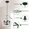 Phaosio Farmhouse Lantern Chandelier 4-Light, Industrial Brushed White Oak Ceiling