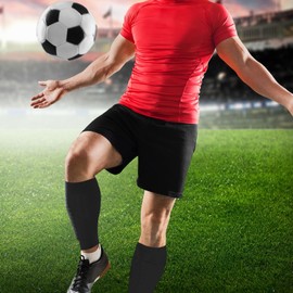 Shin Pads Children Men Shin Pads Football Slip Insert Calf Sleeves with Ankle Protection for Teenagers Football Players Football Equipment (Black, XL)