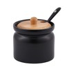 Pullmer Ceramic Sugar Bowl with Bamboo Lid and Sugar Spoon,