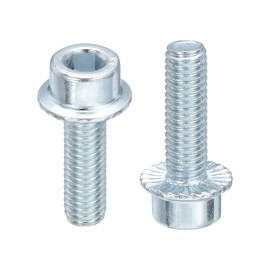 uxcell M6x20mm Hex Socket Head Cap Screws, 30Pcs Carbon Steel Flanged Bolt Full Thread Screw Machine Screws for Machinery, Home Repairs and Fixtures