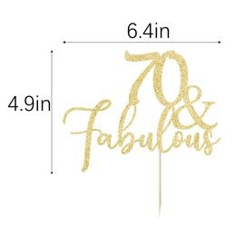 AROKIPPRY - Decoración para tartas de 70 años, 70 aniversario de cumpleaños, suministros de decoración para tartas (70)