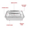 Homeshopa Aluminium Square Foil Trays, 3 Pack Disposable Tin Foil