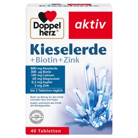 Doppelherz Silica - Zinc as a contribution to maintaining normal nails - Biotin for hair and skin - 1 x 40 tablets