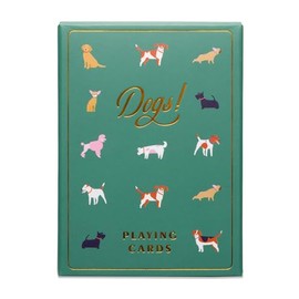 DesignWorks Ink Standard Index Decorative Playing Cards, Green and Multicolor Dogs