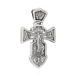 NKlaus Chain Pendant Jesus Cross 925 Silver Orthodox Pendant Faith Symbol K103