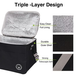 Asonen Insulated Lunch Bag Thermal Cooler Lunch Bag 13L 29 x 20 x 22 cm Water-Resistant Leakproof Soft Cooler Bag Thermal Bento Box for Work/School/Picnic