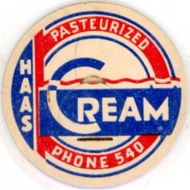Milk Bottle Cap- Haas - (Wamego, Kansas, KS) - maverick - PHONE 540 - CREAM