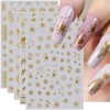 Glitter Gold Snowflake Nail Stickers Christmas Nail Art Stickers Winter