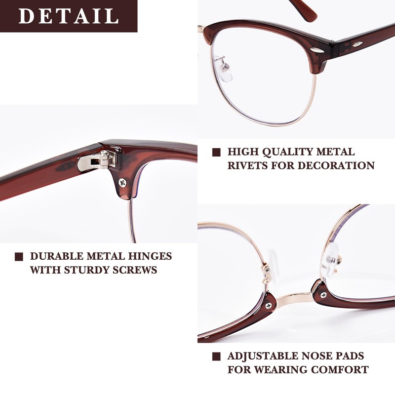 OPTOFENDY Progressive Multifocal Reading Glasses for Women Men Square Blue