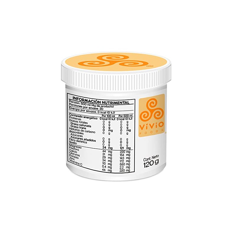Vivio Foods Electrolitos Polvo Sabor Naranja 120