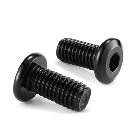 M8 x 16 mm, 10 tornillos hexagonales de cabeza plana, acero inoxidable 304 18-8, rosca completa, óxido negro de SG TZH (con llave hexagonal)