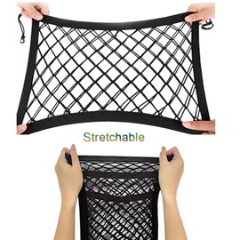 LNtech 3-Layer Car Mesh Organizer,Dog Car Net Barrier Kid Pet Barrier, Seat Back Net Bag Holder Car Storage Organizer,Cargo Tissue Handbag Purse Holder,Driver Storage Netting Pouch