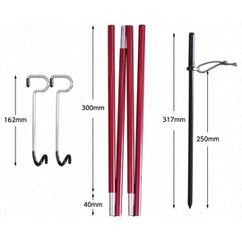 Field to Summit OFLANSD Bonfire Lantern Stand, Made of High Strength Aluminum, Lightweight, Retractable Type, Compact, Lantern Pole, Includes 2 Hangers, Includes Pegs, Storage Bag, Accessories for