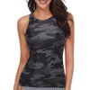 Holipick Camouflage Print Tankini Tops for Women High Neck Bathing